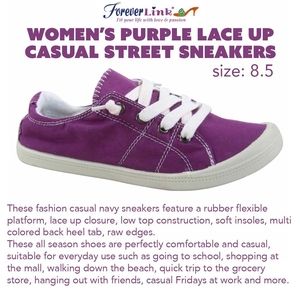 Purple Lace Up Flexible Rubber Sneakers